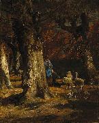 Charles Jacque The Old Forest Spain oil painting artist